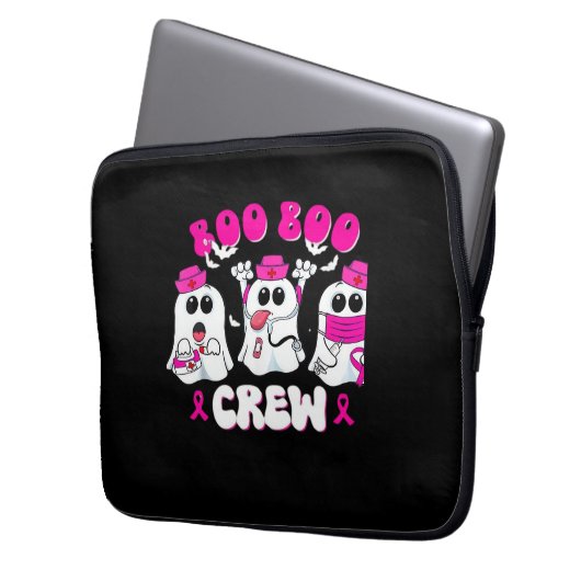 Boo Boo Crew Nurse Halloween Kostüm Ghost Breast Laptopschutzhülle (Vorderseite Links)