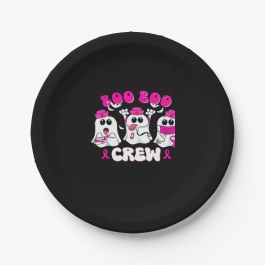 Boo Boo Crew Nurse Halloween Kostüm Ghost Breast Pappteller (Vorderseite)