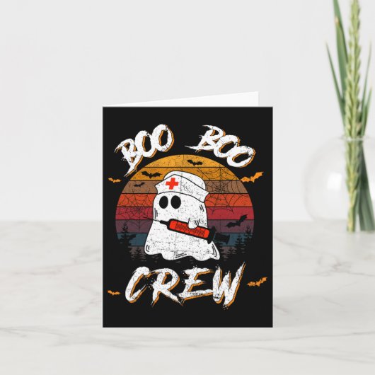 Boo Boo Crew Nurse Halloween Krankenschwester für Karte (Vorderseite)