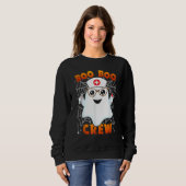 Boo Boo Crew Nurse Leopard Glasses Lazy Halloween  Sweatshirt (Vorne ganz)