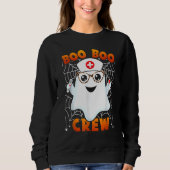 Boo Boo Crew Nurse Leopard Glasses Lazy Halloween  Sweatshirt (Vorderseite)