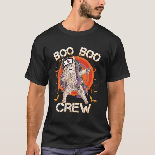 Boo Boo Crew Nurse Mummy Unicorn Halloween Custome T-Shirt (Vorderseite)