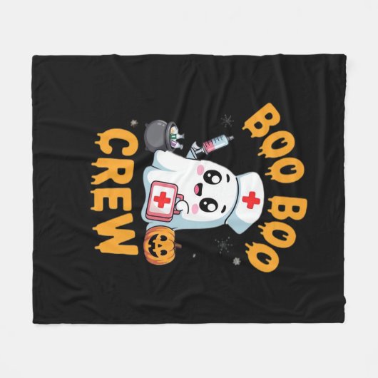 Boo Boo Crew Nurse Niedlich Ghost Halloween Pflege Fleecedecke (Vorderseite (Horizontal))