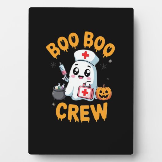 Boo Boo Crew Nurse Niedlich Ghost Halloween Pflege Fotoplatte (Vorderseite)