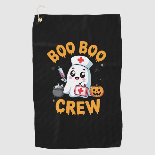 Boo Boo Crew Nurse Niedlich Ghost Halloween Pflege Golfhandtuch (Vorderseite)
