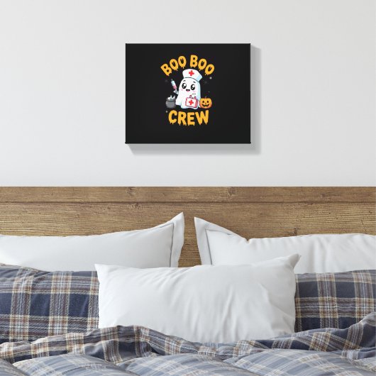 Boo Boo Crew Nurse Niedlich Ghost Halloween Pflege Leinwanddruck (Insitu (Schlafzimmer))