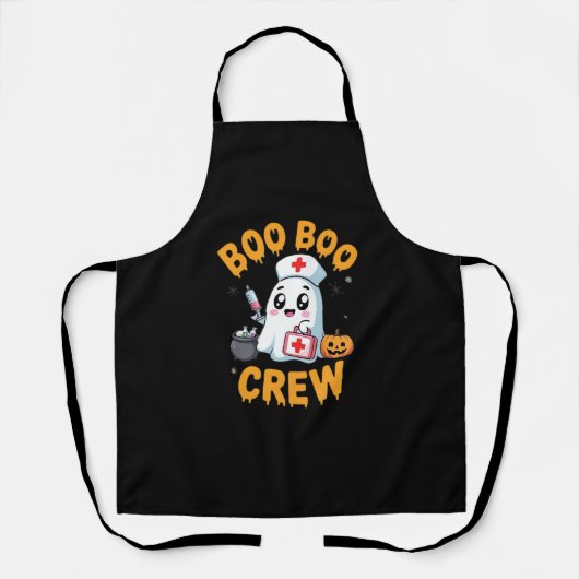 Boo Boo Crew Nurse Niedlich Ghost Halloween Pflege Schürze (Vorderseite)