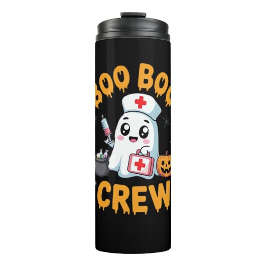 Boo Boo Crew Nurse Niedlich Ghost Halloween Pflege Thermosbecher (Vorderseite)