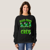 Boo Boo Crew Nurse St Patrick S Day Kleeblatt Face Sweatshirt (Vorne ganz)