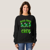 Boo Boo Crew Nurse St Patrick S Day Kleeblatt Face Sweatshirt (Vorne ganz)