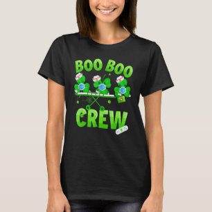 Boo Boo Crew Nurse St Patrick S Day Kleeblatt Face T-Shirt