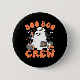 Boo Boo Crew Nurse Women Niedlich Ghost Halloween  Button