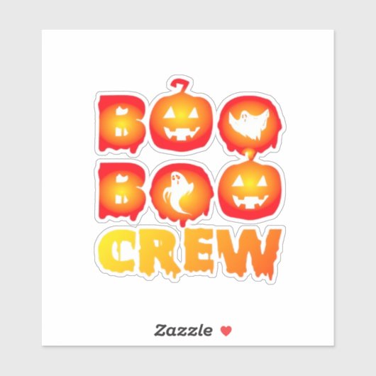 Boo Boo Crew Oversifizierter T - Shirt Aufkleber (Blatt)