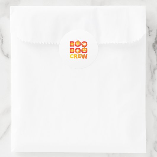 Boo Boo Crew Oversifizierter T - Shirt Runder Aufkleber (Tasche)