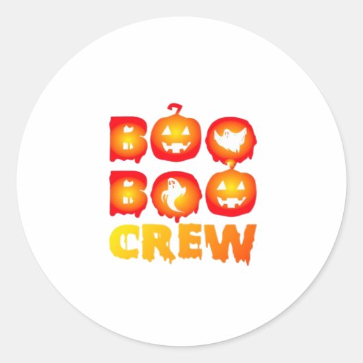 Boo Boo Crew Oversifizierter T - Shirt Runder Aufkleber (Vorderseite)