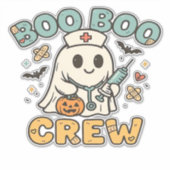 Boo Boo Crew Shirt � Funny Ghost Halloween Nurse & Aufkleber (Vorderseite)