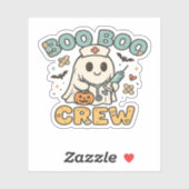 Boo Boo Crew Shirt � Funny Ghost Halloween Nurse Aufkleber (Blatt)