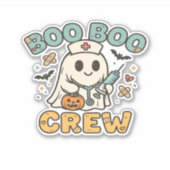 Boo Boo Crew Shirt � Funny Ghost Halloween Nurse Aufkleber (Vorderseite)