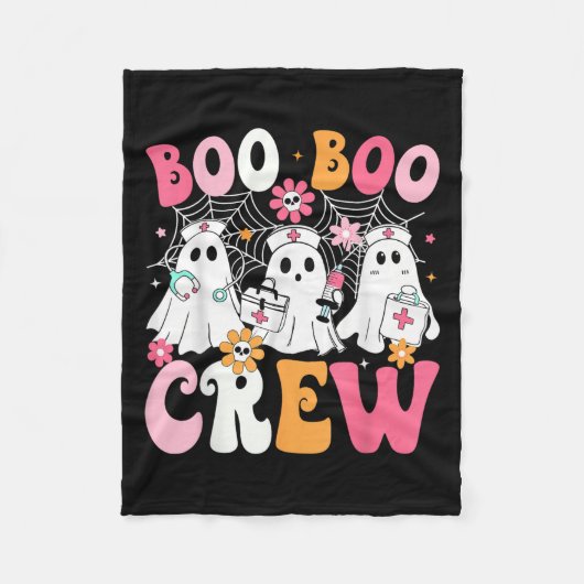 Boo Boo Crew Soky Nurse Ghost Nursing Halloween Nu Fleecedecke (Vorderseite)