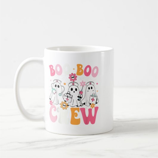 Boo Boo Crew Soky Nurse Ghost Nursing Halloween Nu Kaffeetasse (Links)