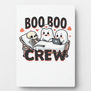 Boo Boo Crew Süße Halloween-Krankenschwester Geist Fotoplatte