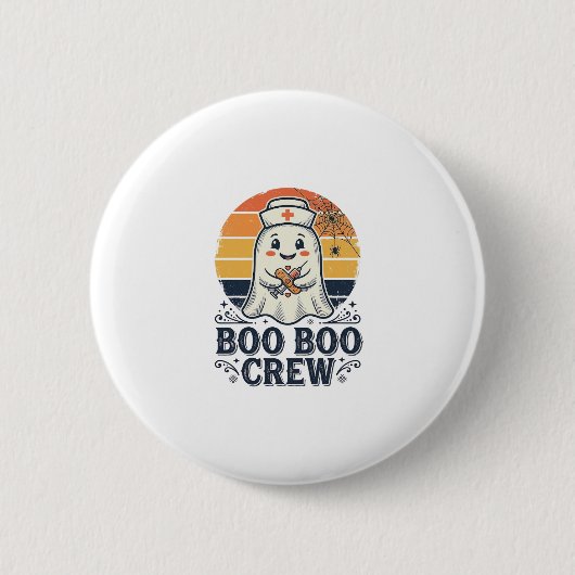 Boo Boo Crew Süße Krankenschwester Geist Halloween Button (Vorderseite)