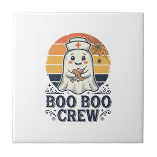 Boo Boo Crew Süße Krankenschwester Geist Halloween Fliese