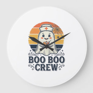 Boo Boo Crew Süße Krankenschwester Geist Halloween Große Wanduhr