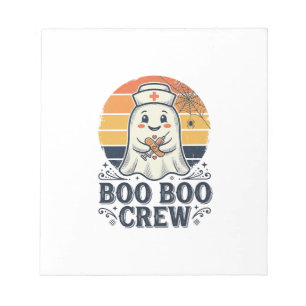 Boo Boo Crew Süße Krankenschwester Geist Halloween Notizblock