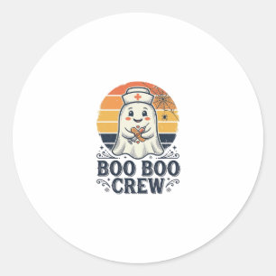 Boo Boo Crew Süße Krankenschwester Geist Halloween Runder Aufkleber