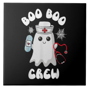 Boo Boo Crew Süße Krankenschwester Geist Lustig Ha Fliese