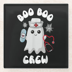 Boo Boo Crew Süße Krankenschwester Geist Lustig Ha Glasuntersetzer