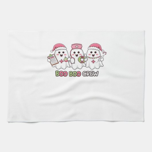 Boo Boo Crew Weihnachten, Geist Krankenschwester O Geschirrtuch (Horizontal)