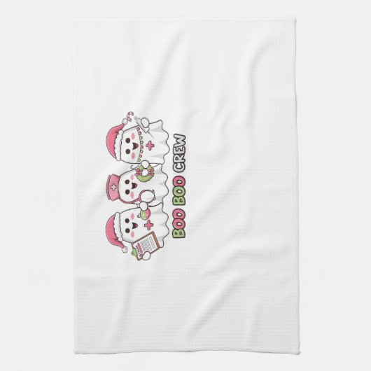 Boo Boo Crew Weihnachten, Geist Krankenschwester O Geschirrtuch (Vertikal)