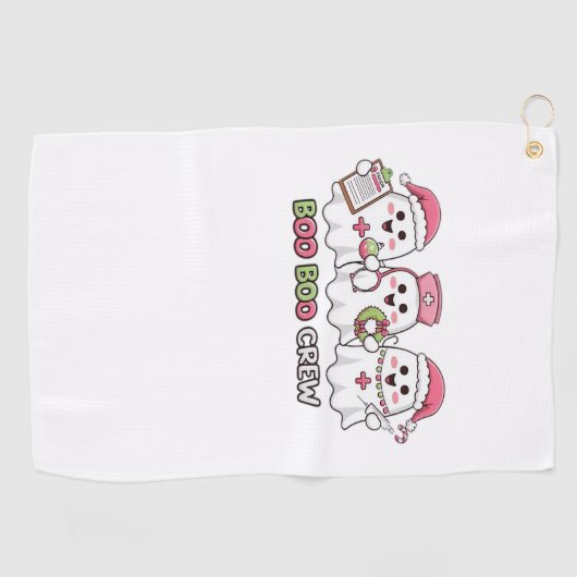 Boo Boo Crew Weihnachten, Ghost Nurse Oversized T- Golfhandtuch (Horizontal)