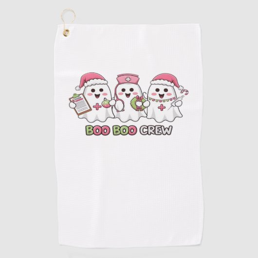 Boo Boo Crew Weihnachten, Ghost Nurse Oversized T- Golfhandtuch (Vorderseite)