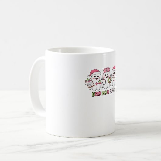 Boo Boo Crew Weihnachten, Ghost Nurse Oversized T- Kaffeetasse (Vorderseite Links)