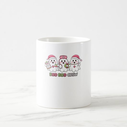 Boo Boo Crew Weihnachten, Ghost Nurse Oversized T- Kaffeetasse (Mittel)