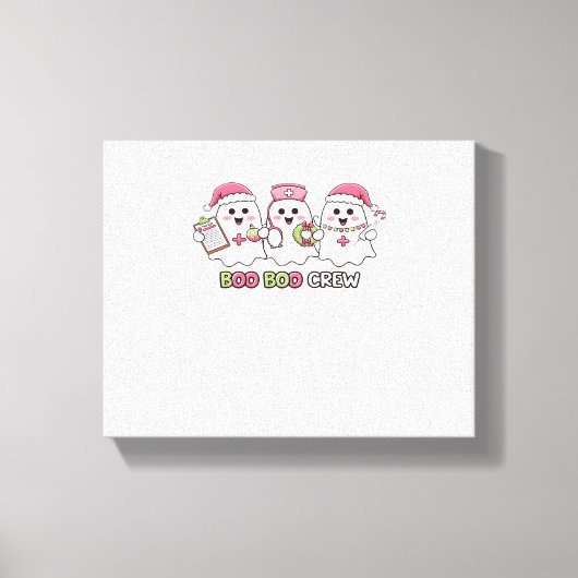 Boo Boo Crew Weihnachten, Ghost Nurse Oversized T- Leinwanddruck (Vorderseite)