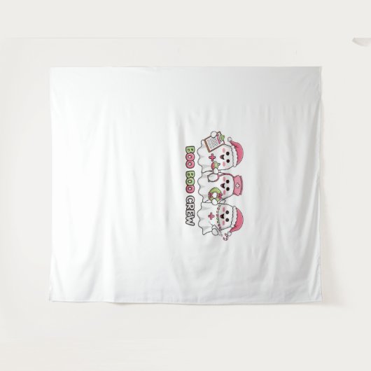 Boo Boo Crew Weihnachten, Ghost Nurse Oversized T- Wandteppich (Vorderseite (Horizontal))