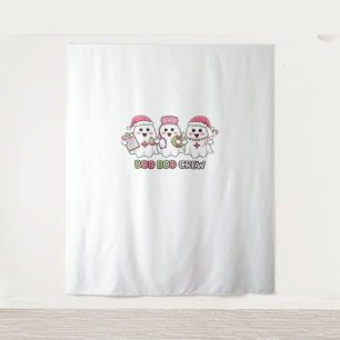 Boo Boo Crew Weihnachten, Ghost Nurse Oversized T- Wandteppich