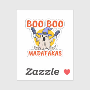 Boo Boo Madafakas Lustiger Halloween-Geist Aufkleber