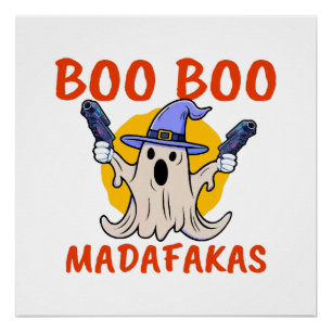 Boo Boo Madafakas Lustiger Halloween-Geist Poster