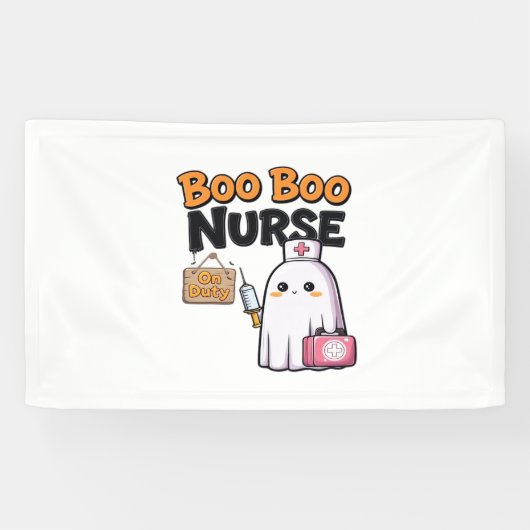 Boo Boo Nurse on Duty Classic T - Shirt Banner (Horizontal)