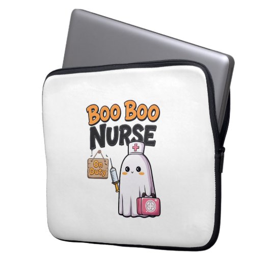 Boo Boo Nurse on Duty Classic T - Shirt Laptopschutzhülle (Vorderseite Links)