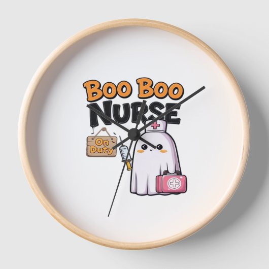 Boo Boo Nurse on Duty Classic T - Shirt Uhr (Vorderseite)