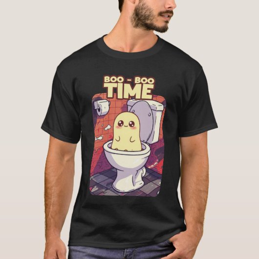 Boo-Boo-Zeit - Funny Ghost Toilet Design T-Shirt (Vorderseite)