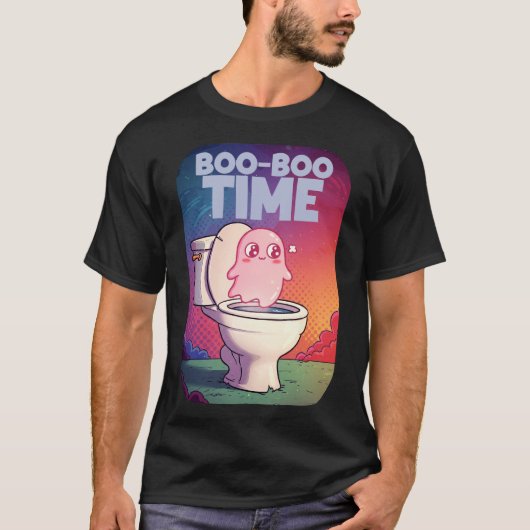 Boo-Boo-Zeit - Funny Ghost Toilet Design T-Shirt (Vorderseite)