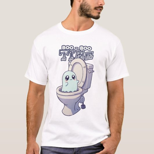 Boo-Boo-Zeit - Funny Ghost Toilet Design T-Shirt (Vorderseite)