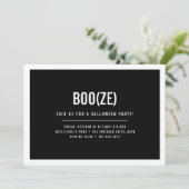 Boo & Booze Modernes Halloween-Party Einladung (Stehend Vorderseite)